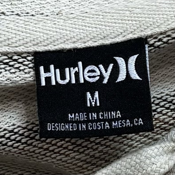 NEW Hurley OG Poncho Hoodie Striped Pullover Sweatshirt Neutral Coastal Cozy M - Picture 8 of 11